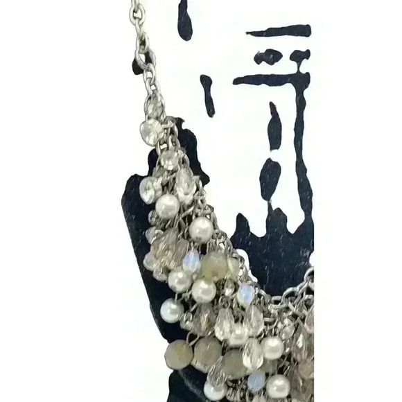 Bib Statement Necklace Pretty Glass Stones - Picture 2 of 4